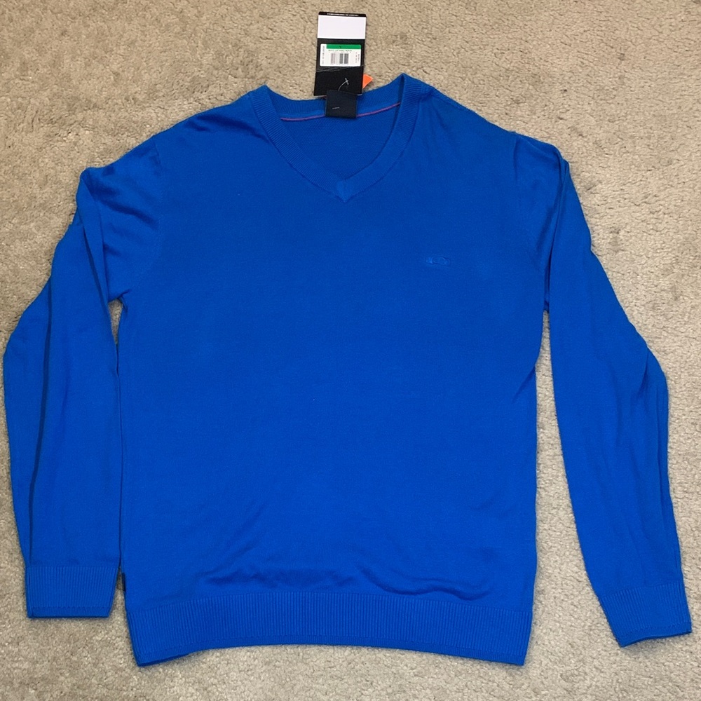 Oakley V-Neck Sweater in Vibrant Blue